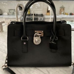MK Hamilton East West Leather Satchel